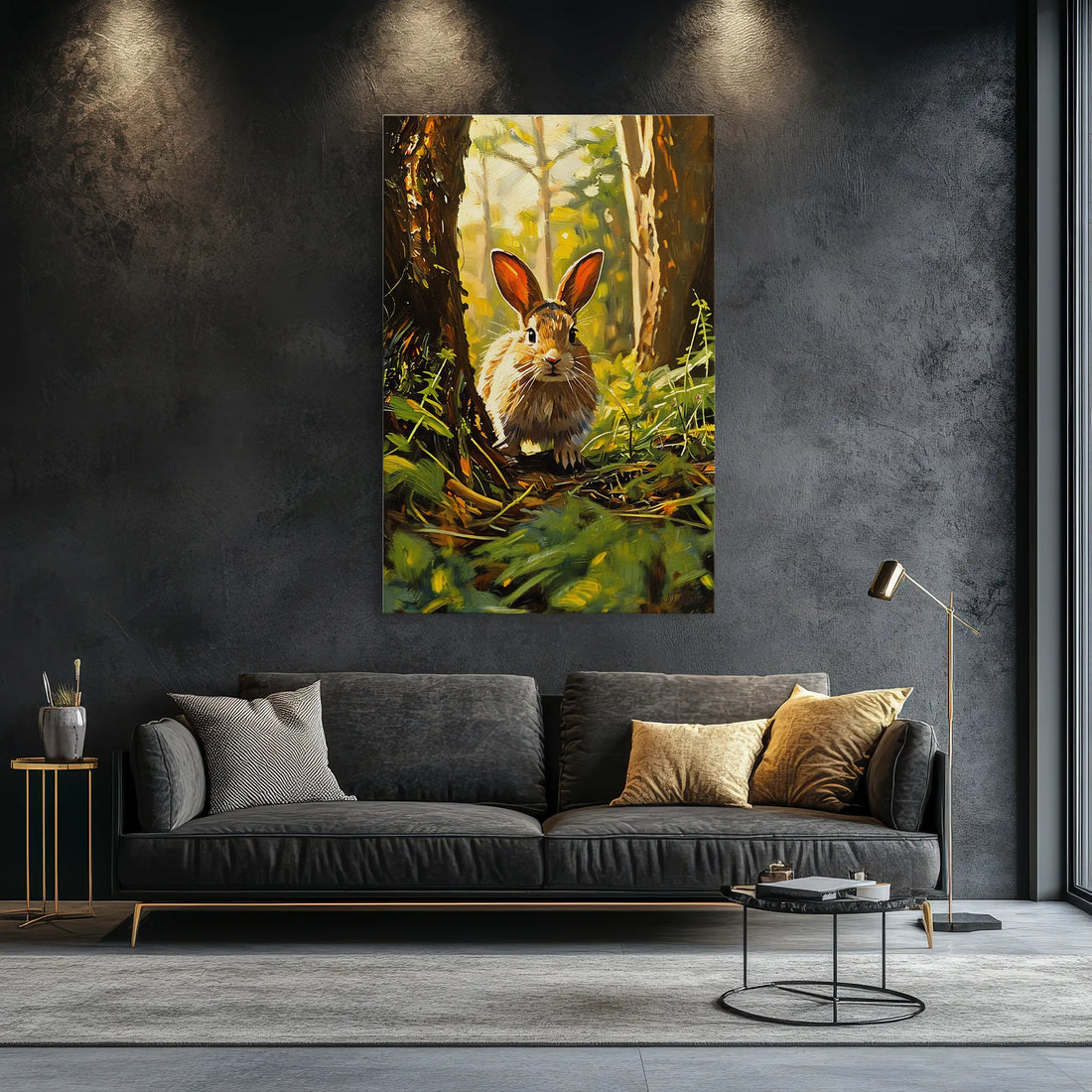 Sunlit Pause Rabbit in the Woodland Giclée Print 231098 Visual Wall Art AR2:3V Giclée Print