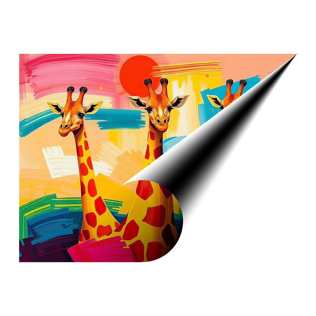 Sunny Day Giraffes Giclée Print 43110 Giclée Rolled Canvas Print Visual Wall Art