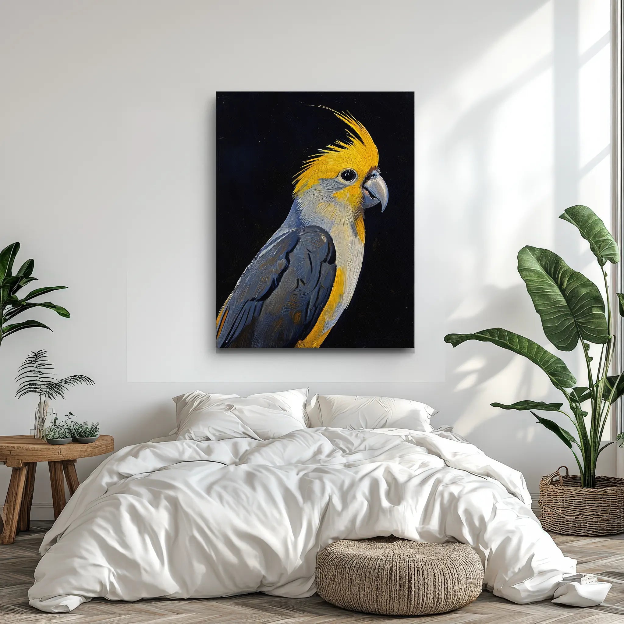 Sunny Feather Elegance Cockatiel Giclée Print 454643 Visual Wall Art AR3:4V-AR4:5V Giclée Print