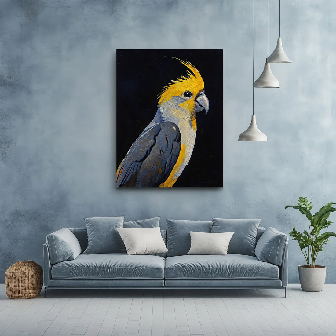 Sunny Feather Elegance Cockatiel Giclée Print 454643 Visual Wall Art AR3:4V-AR4:5V Giclée Print