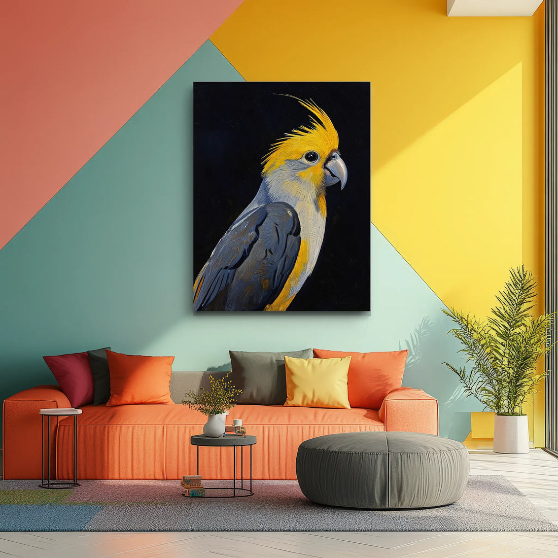 Sunny Feather Elegance Cockatiel Giclée Print 454643 Visual Wall Art AR3:4V-AR4:5V Giclée Print