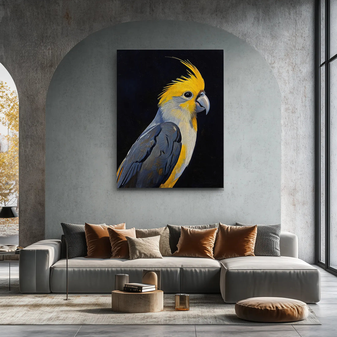 Sunny Feather Elegance Cockatiel Giclée Print 454643 Visual Wall Art AR3:4V-AR4:5V Giclée Print