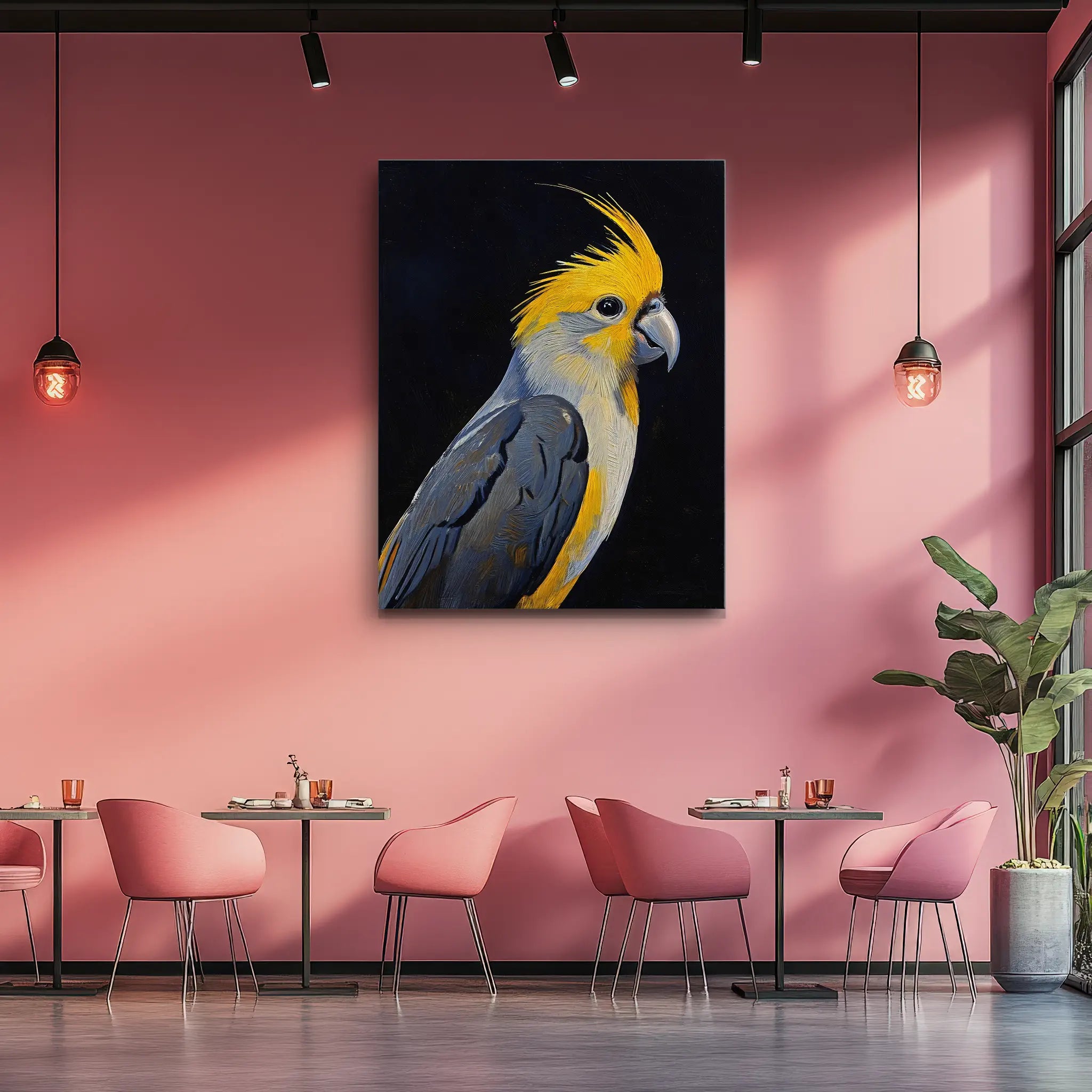 Sunny Feather Elegance Cockatiel Giclée Print 454643 Visual Wall Art AR3:4V-AR4:5V Giclée Print
