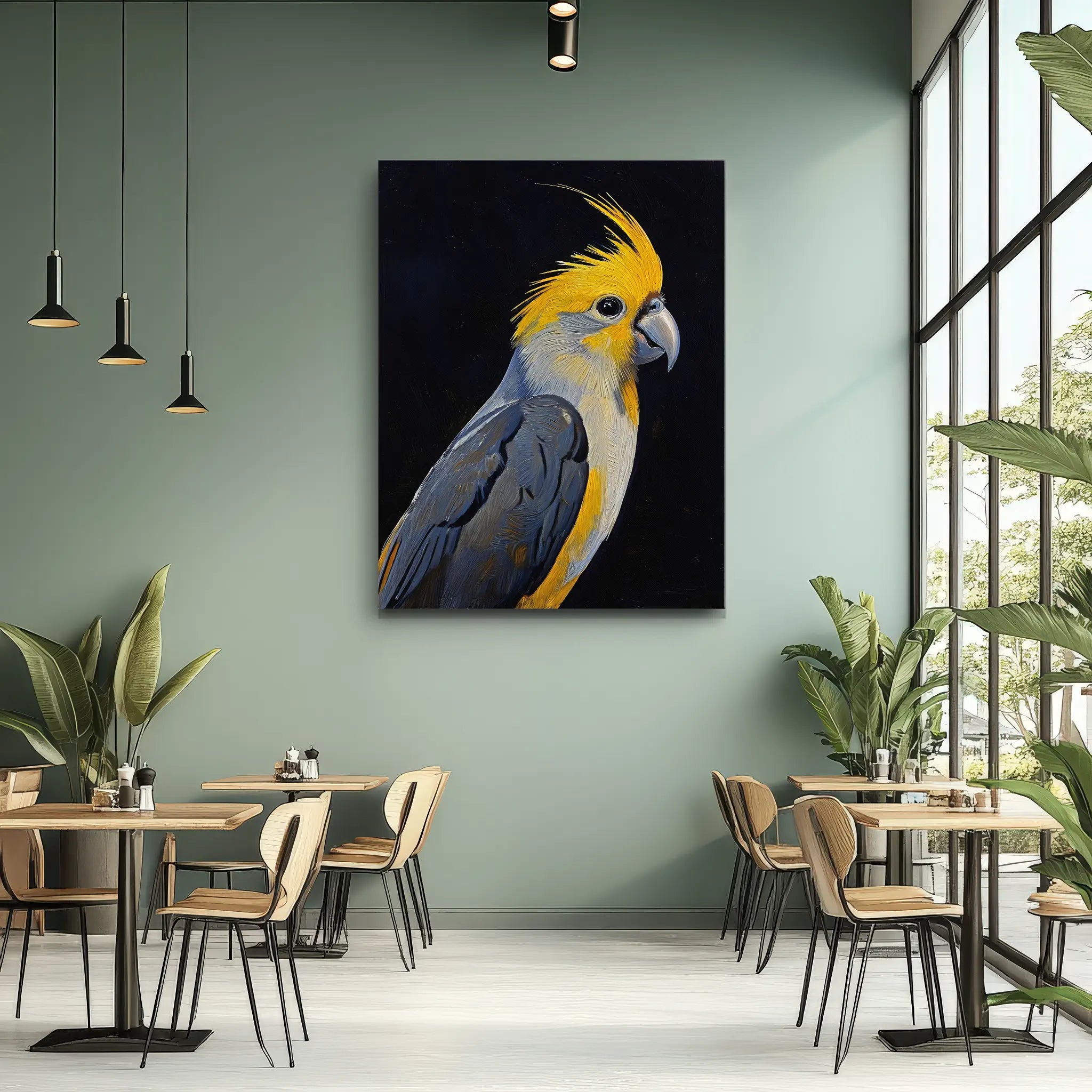 Sunny Feather Elegance Cockatiel Giclée Print 454643 Visual Wall Art AR3:4V-AR4:5V Giclée Print