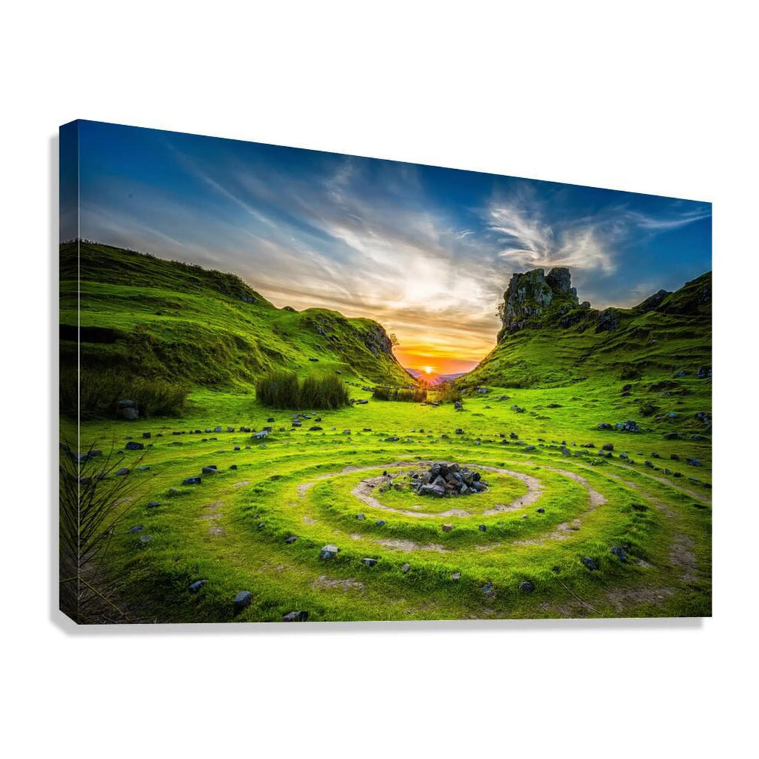 Sunset Spiral Landscape Giclée Print 32655 Giclée Stretched Canvas Print Visual Wall Art