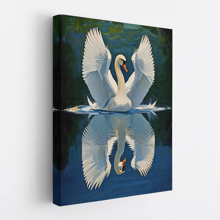 Swan Spreading Wings On Water Giclée Print 454022 Visual Wall Art AR3:4V-AR4:5V Giclée Print