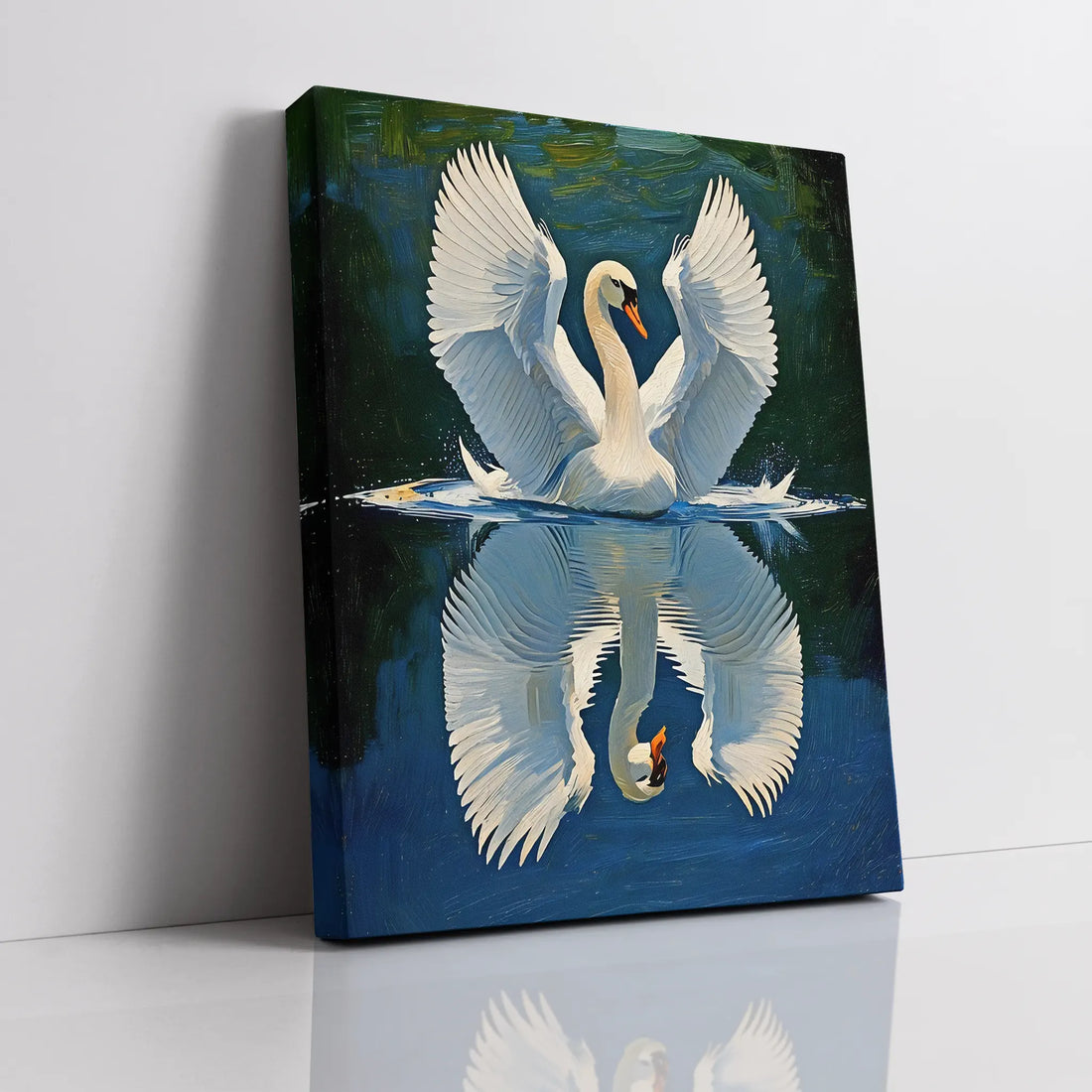 Swan Spreading Wings On Water Giclée Print 454022 Visual Wall Art AR3:4V-AR4:5V Giclée Print