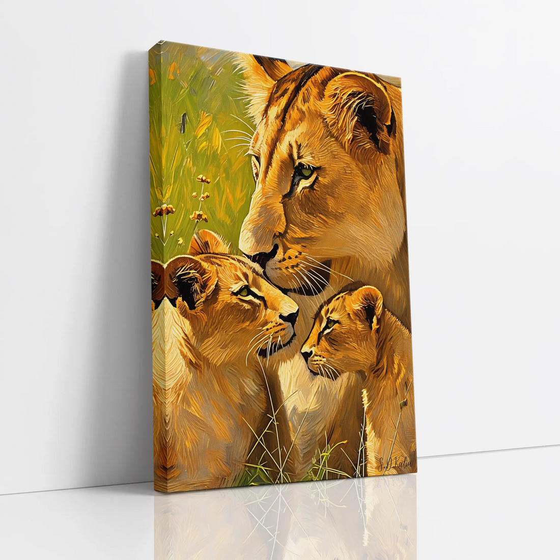 Tender Nuzzle Lioness and Cubs Giclée Print 231076 Visual Wall Art AR2:3V Giclée Print