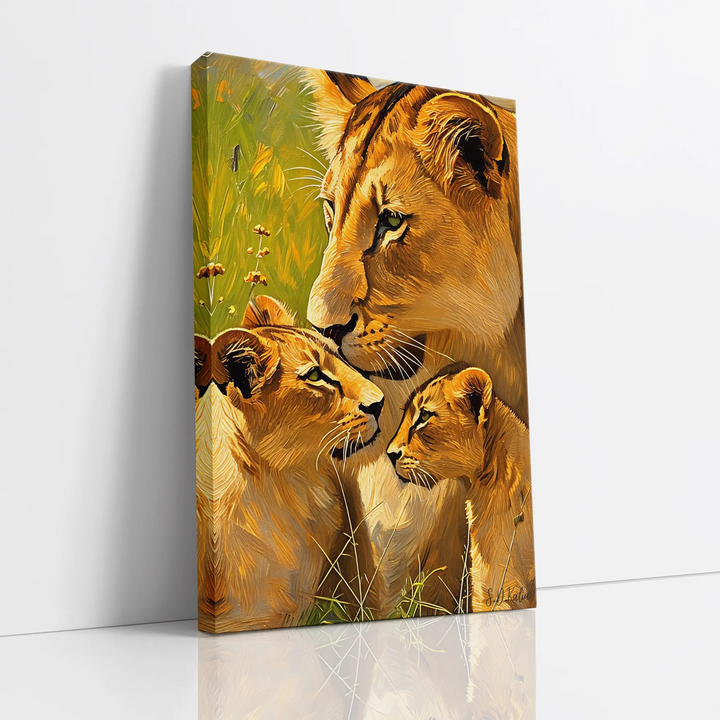Tender Nuzzle Lioness and Cubs Giclée Print 231076 Visual Wall Art AR2:3V Giclée Print