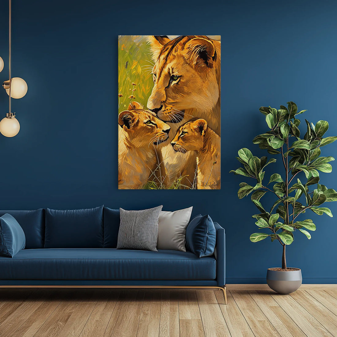 Tender Nuzzle Lioness and Cubs Giclée Print 231076 Visual Wall Art AR2:3V Giclée Print