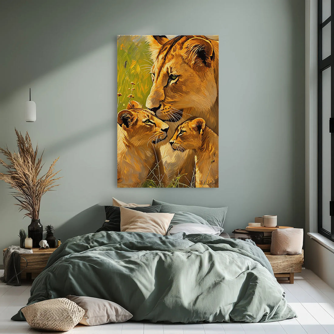 Tender Nuzzle Lioness and Cubs Giclée Print 231076 Visual Wall Art AR2:3V Giclée Print