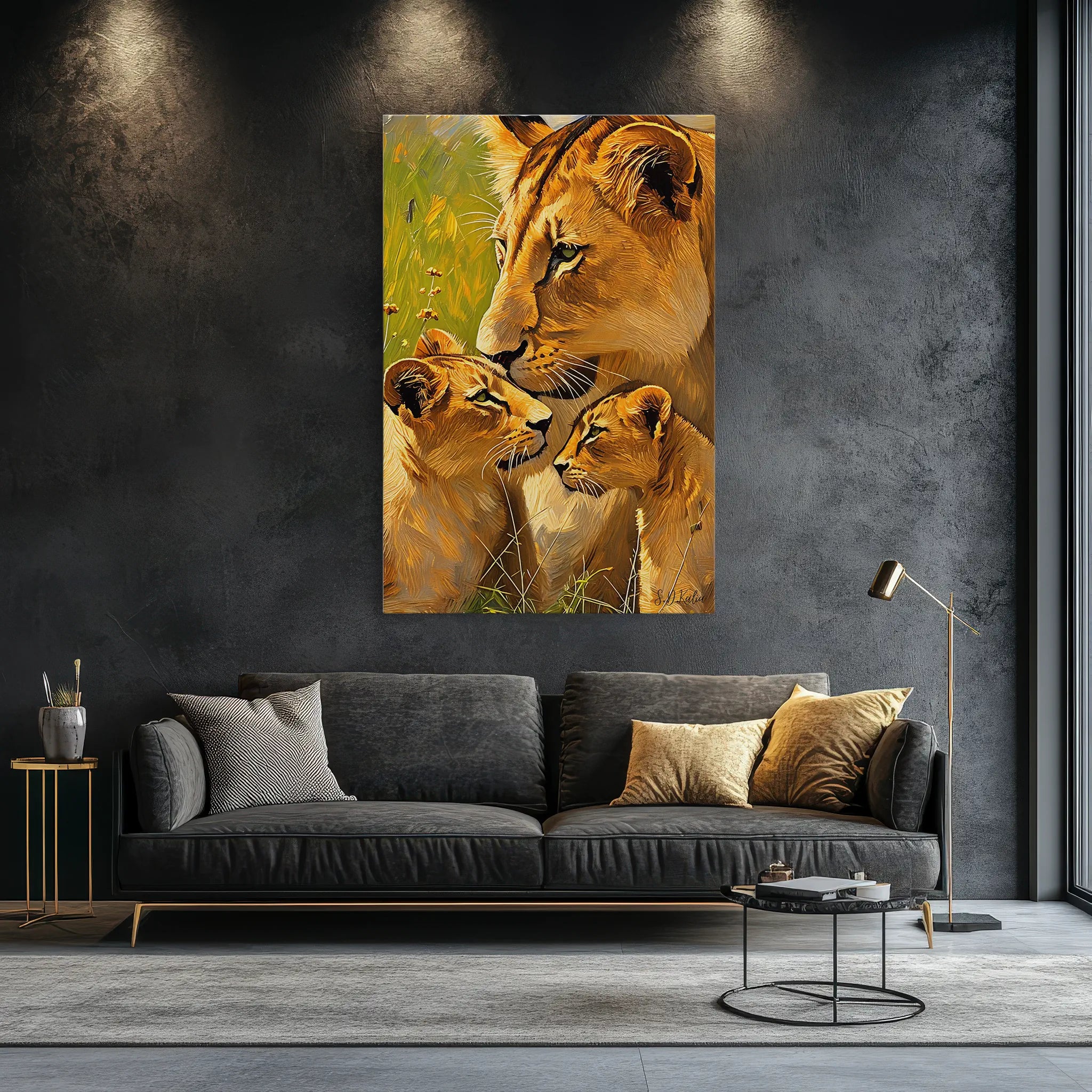 Tender Nuzzle Lioness and Cubs Giclée Print 231076 Visual Wall Art AR2:3V Giclée Print