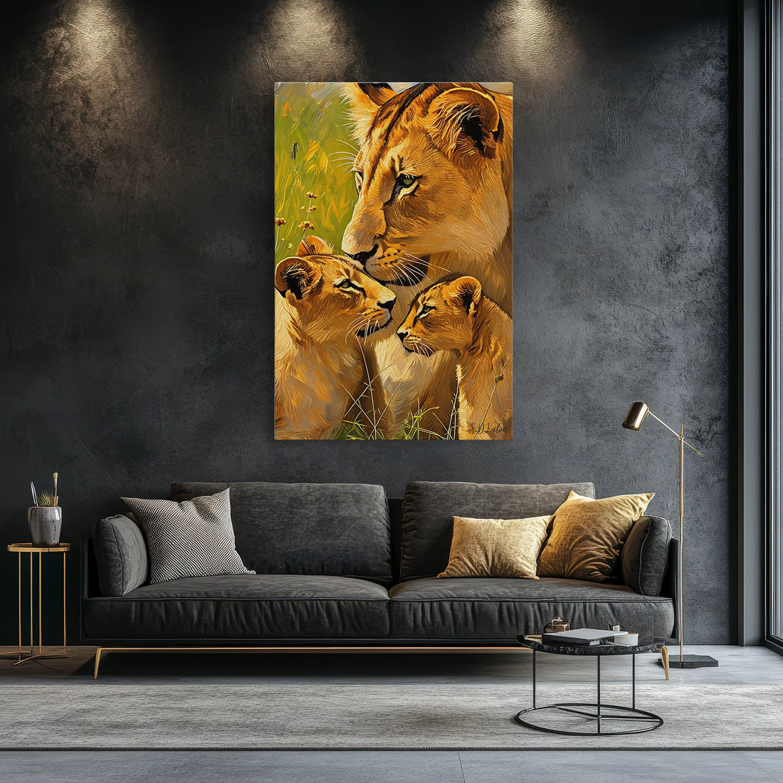 Tender Nuzzle Lioness and Cubs Giclée Print 231076 Visual Wall Art AR2:3V Giclée Print