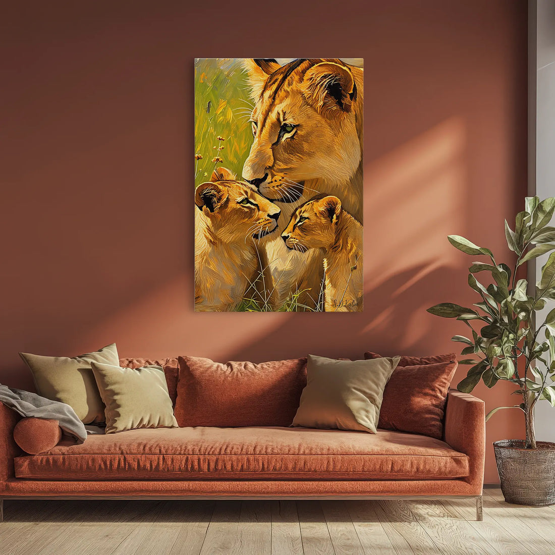 Tender Nuzzle Lioness and Cubs Giclée Print 231076 Visual Wall Art AR2:3V Giclée Print