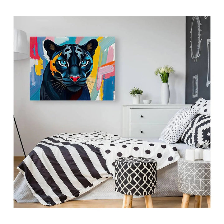 The Black Leopard Face Giclée Print 43100 Visual Wall Art