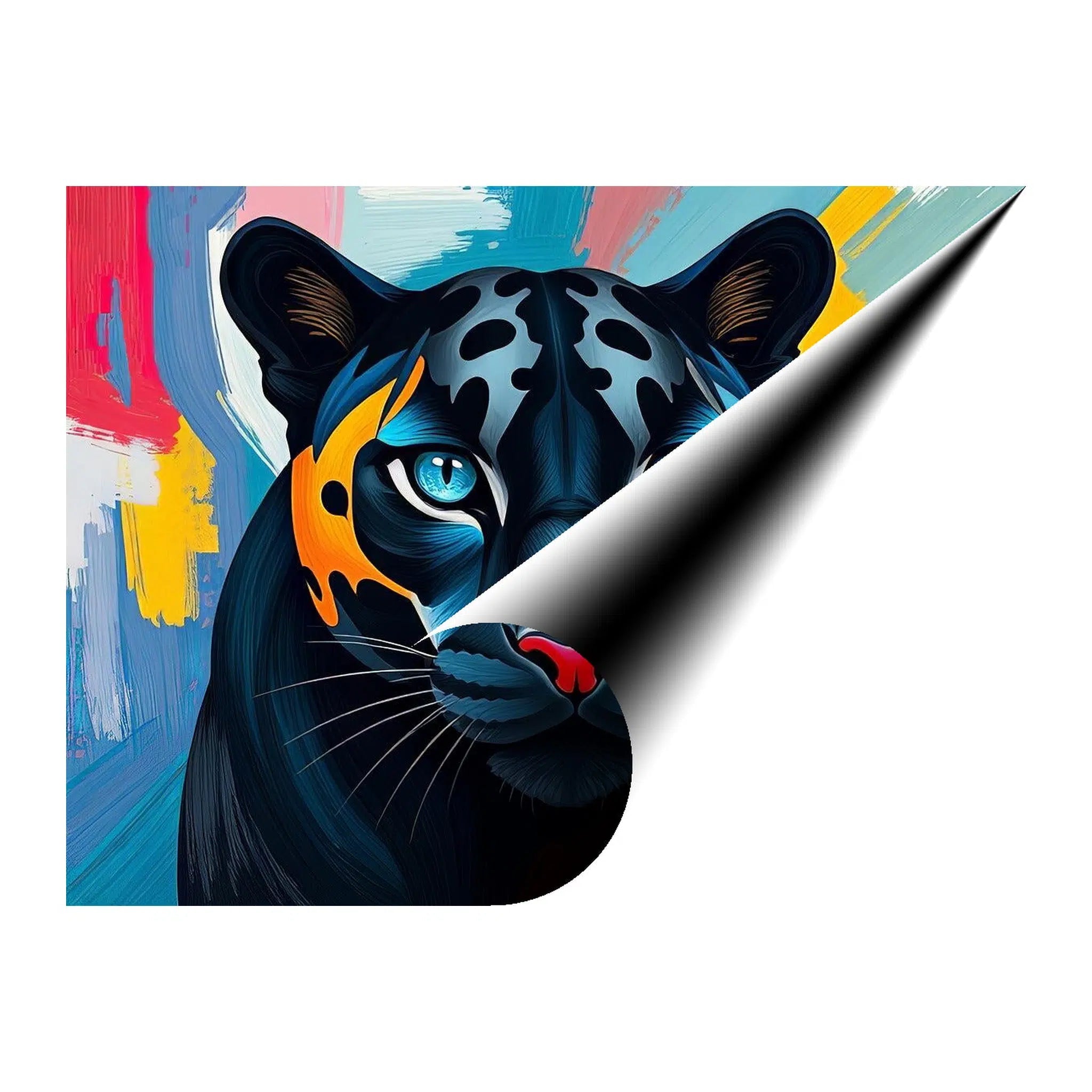 The Black Leopard Face Giclée Print 43100 Giclée Rolled Canvas Print Visual Wall Art