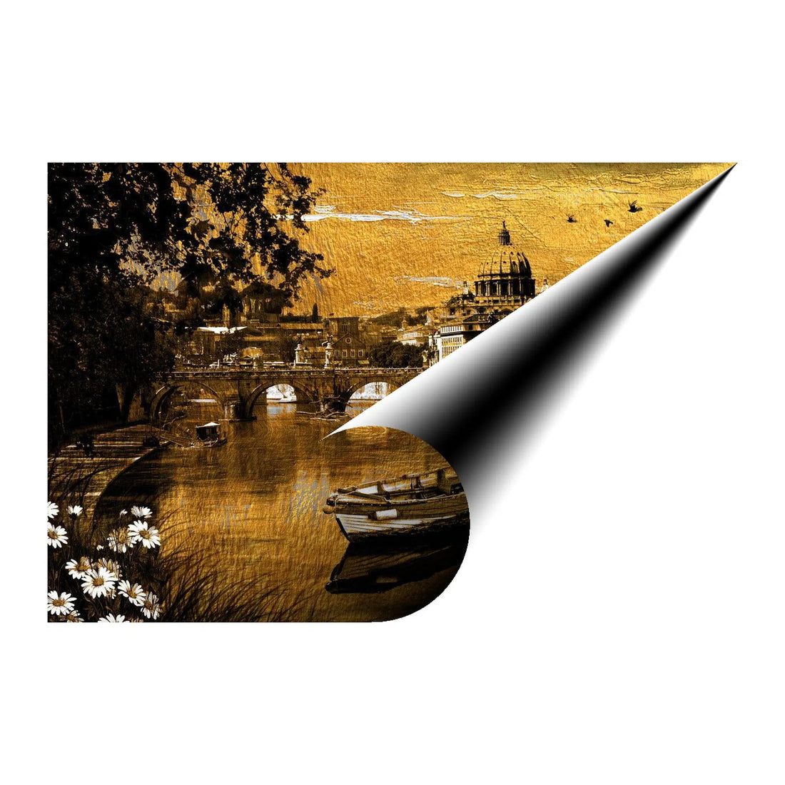 The Bridge Gold Giclée Print 32915 Giclée Rolled Canvas Print Visual Wall Art