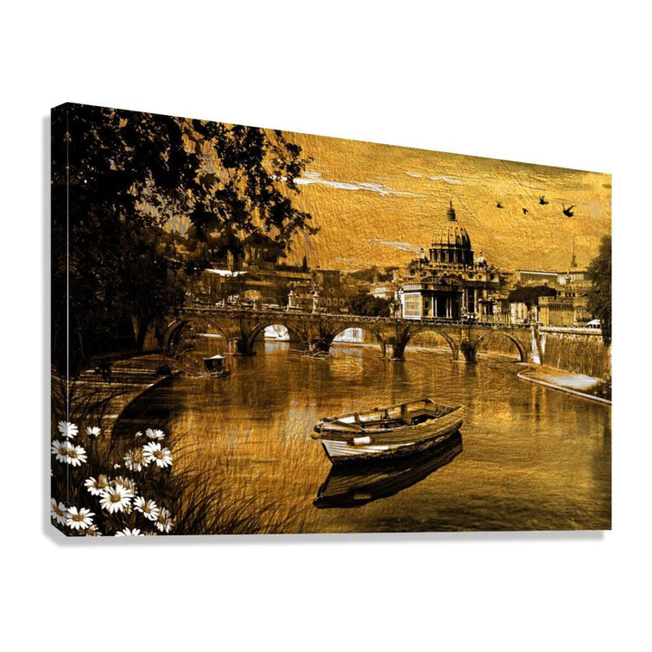 The Bridge Gold Giclée Print 32915 Giclée Stretched Canvas Print Visual Wall Art