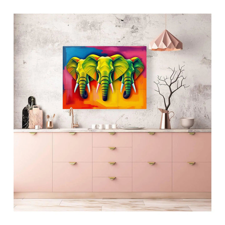 The Green Elephants Giclée Print 43105 Visual Wall Art