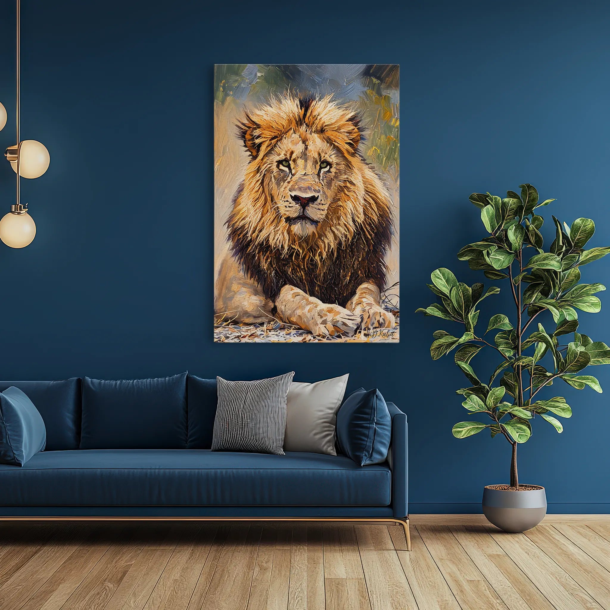 The King at Rest Lion Portrait Giclée Print 231058 Visual Wall Art AR2:3V Giclée Print