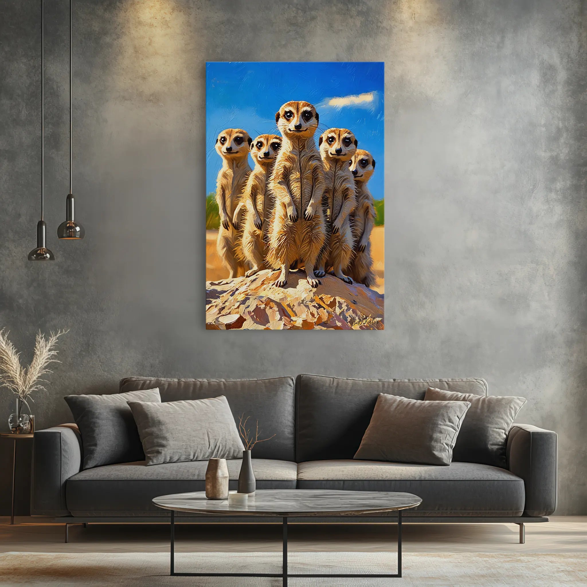 The Lookouts Meerkat Family on the Rise Giclée Print 231099 Visual Wall Art AR2:3V Giclée Print