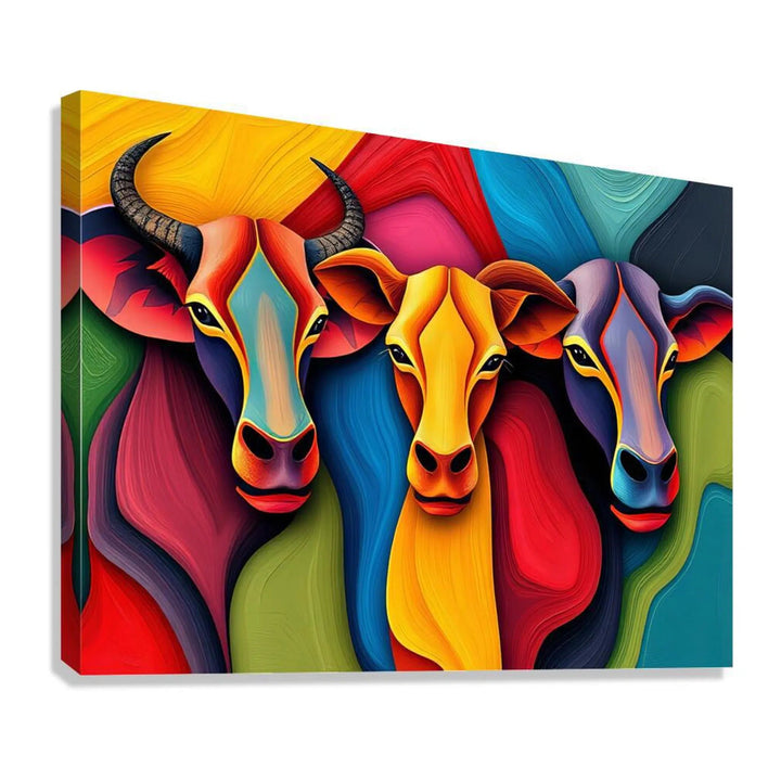 Three Cows Giclée Print 43170 Giclée Stretched Canvas Print Visual Wall Art