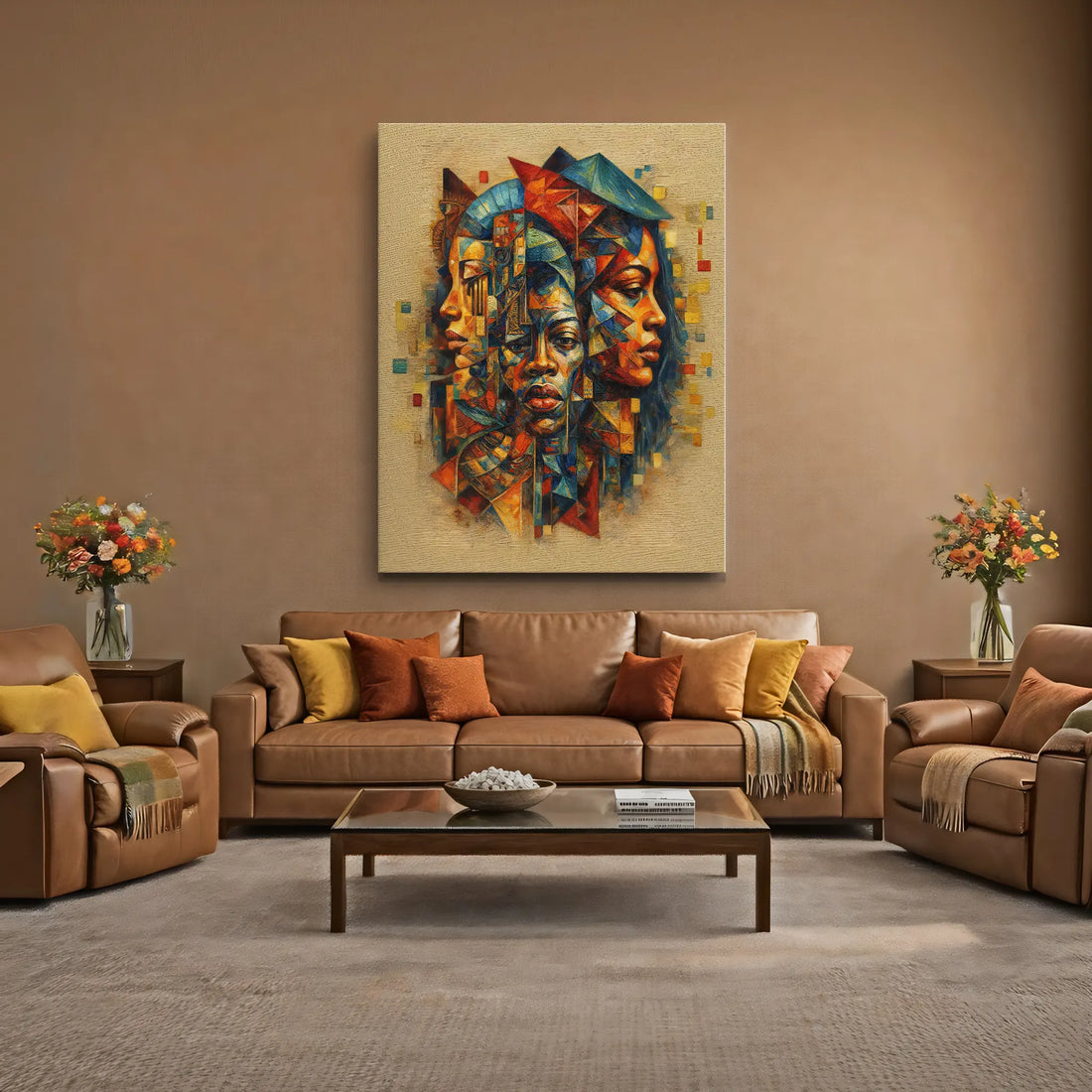 Three Faces, One Story Sand Background Giclée Prints 459018 Visual Wall Art AR3:4V-AR4:5V Giclée Print