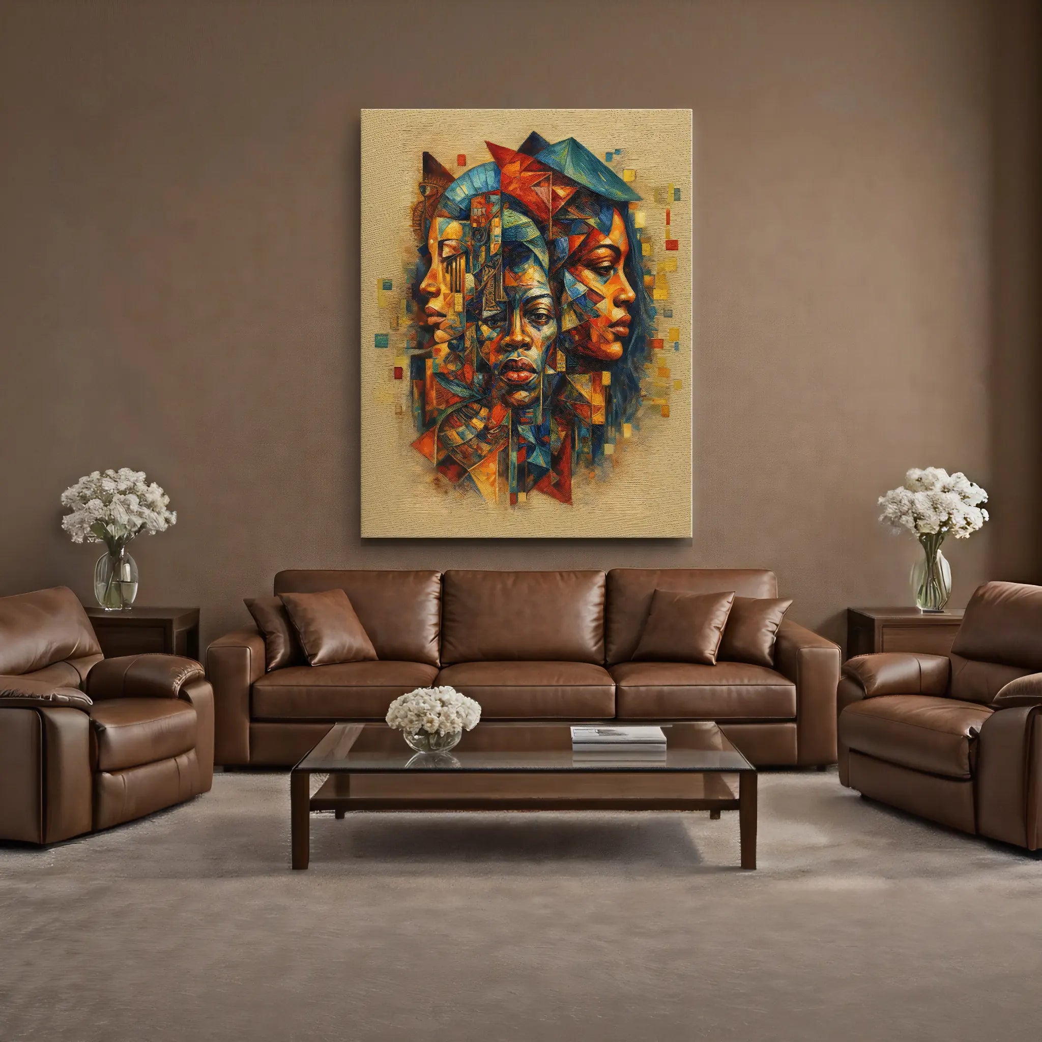 Three Faces, One Story Sand Background Giclée Prints 459018 Visual Wall Art AR3:4V-AR4:5V Giclée Print