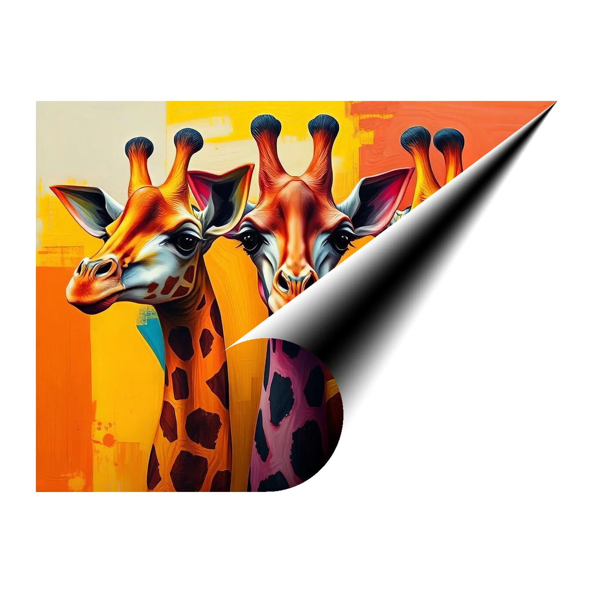 Three Giraffes Giclée Print 43114 Giclée Rolled Canvas Print Visual Wall Art
