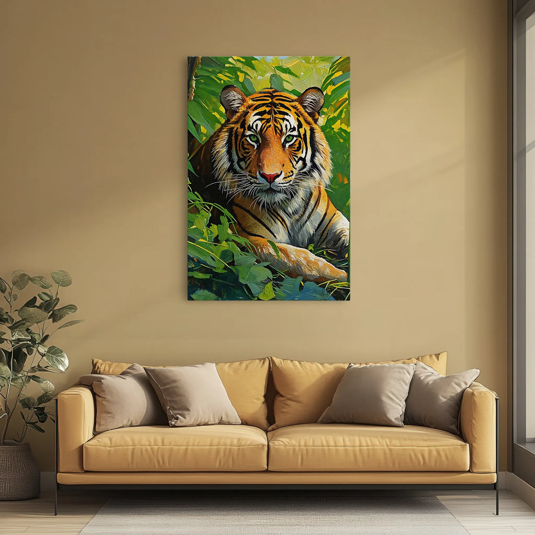Tiger Among Green Leaves Giclée Print 231059 Visual Wall Art AR2:3V Giclée Print