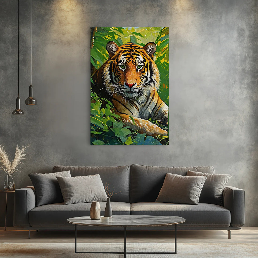 Tiger Among Green Leaves Giclée Print 231059 Visual Wall Art AR2:3V Giclée Print