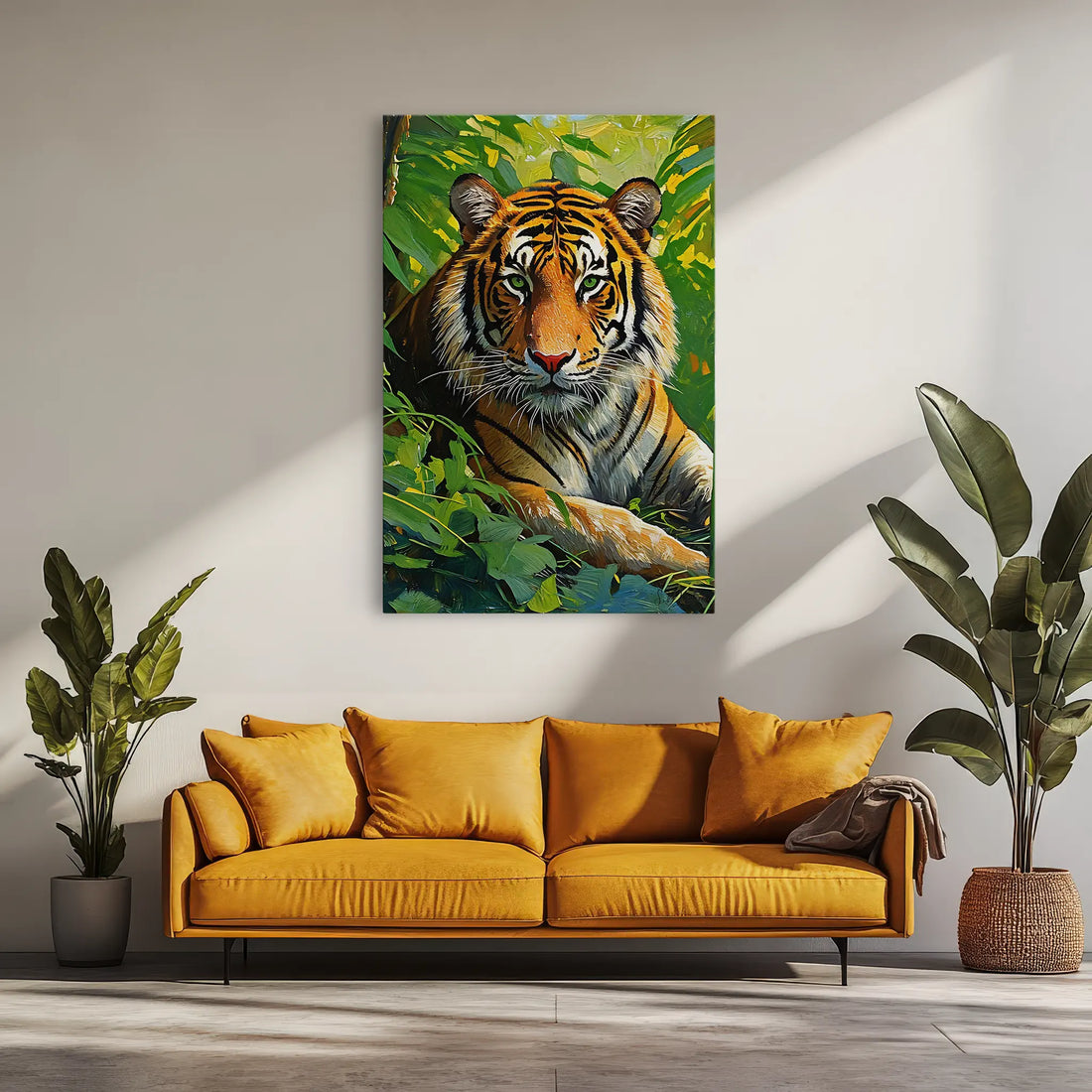 Tiger Among Green Leaves Giclée Print 231059 Visual Wall Art AR2:3V Giclée Print