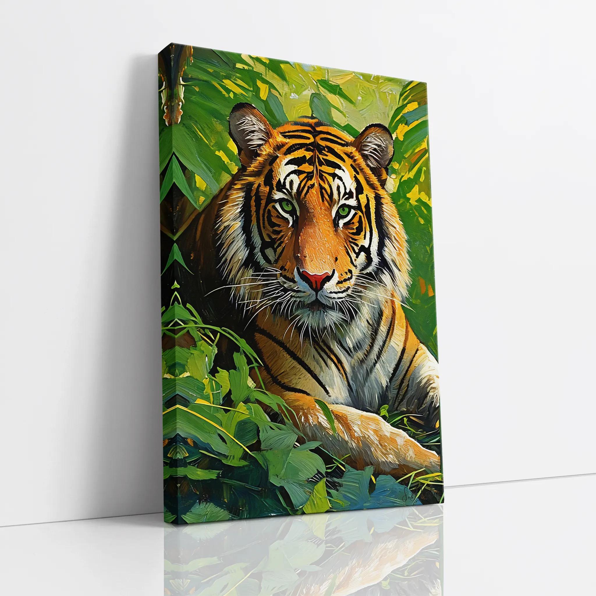 Tiger Among Green Leaves Giclée Print 231059 Visual Wall Art AR2:3V Giclée Print