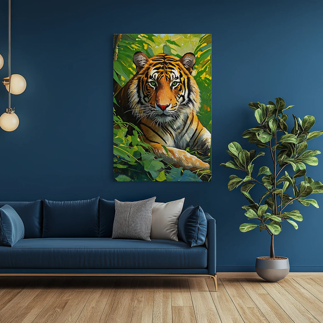 Tiger Among Green Leaves Giclée Print 231059 Visual Wall Art AR2:3V Giclée Print