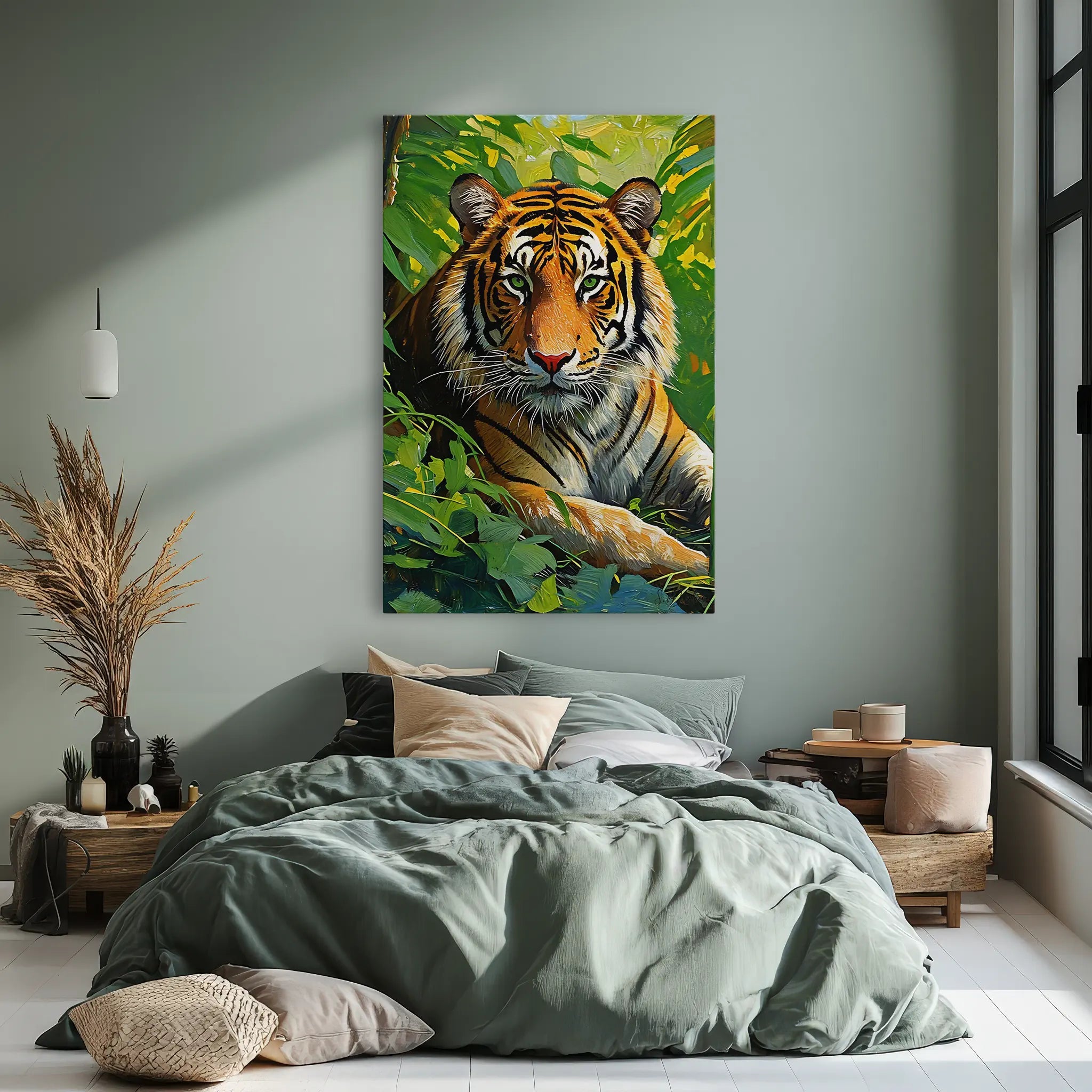 Tiger Among Green Leaves Giclée Print 231059 Visual Wall Art AR2:3V Giclée Print