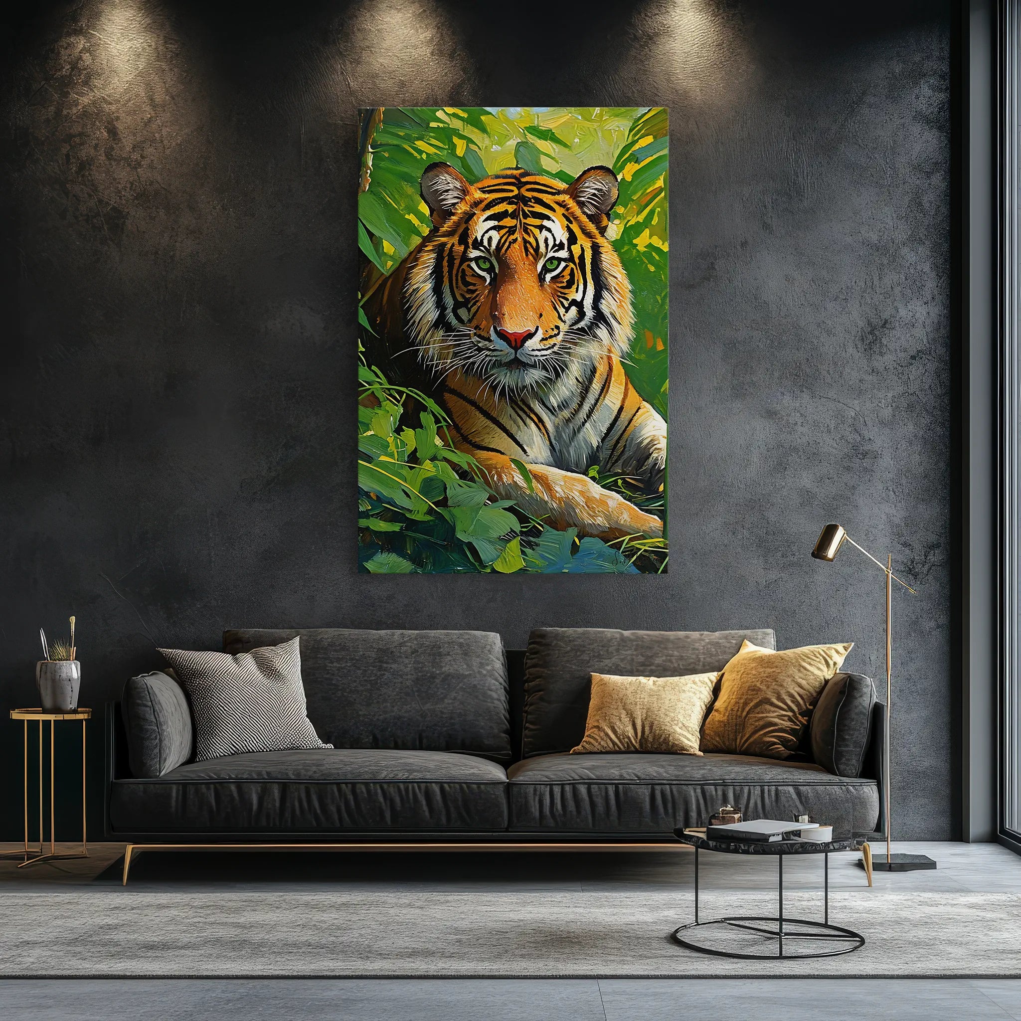 Tiger Among Green Leaves Giclée Print 231059 Visual Wall Art AR2:3V Giclée Print