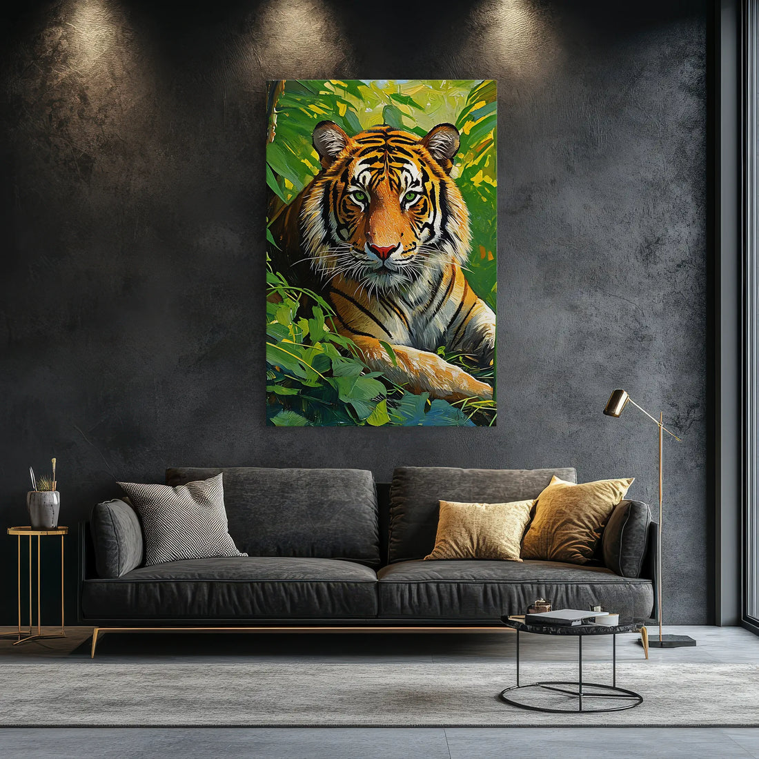 Tiger Among Green Leaves Giclée Print 231059 Visual Wall Art AR2:3V Giclée Print