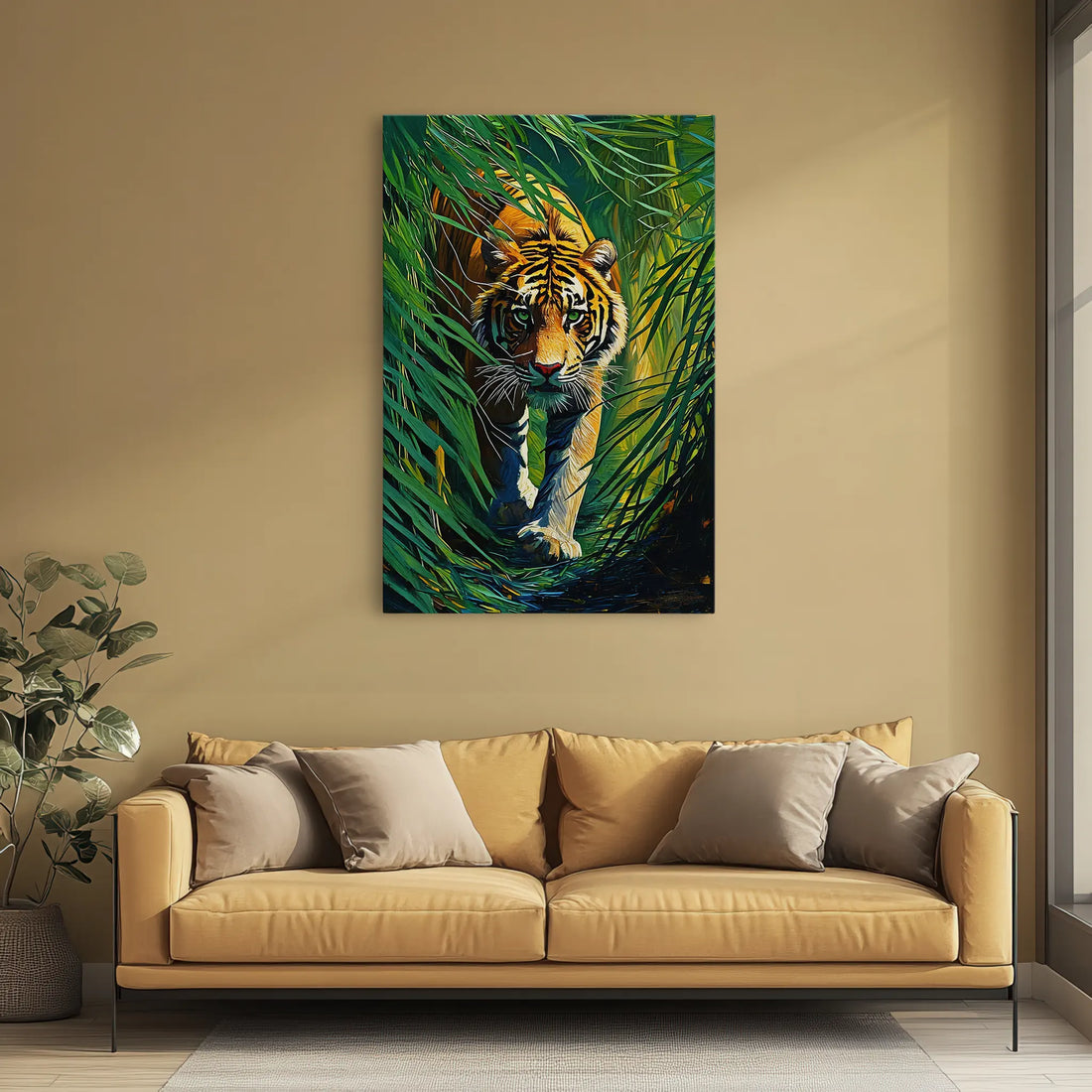 Tiger Emerging from Jungle Giclée Print 231061 Visual Wall Art AR2:3V Giclée Print