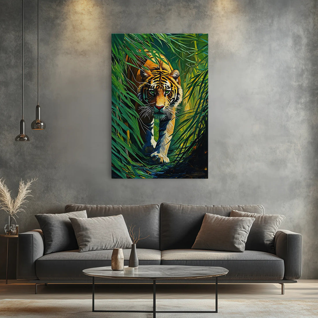 Tiger Emerging from Jungle Giclée Print 231061 Visual Wall Art AR2:3V Giclée Print