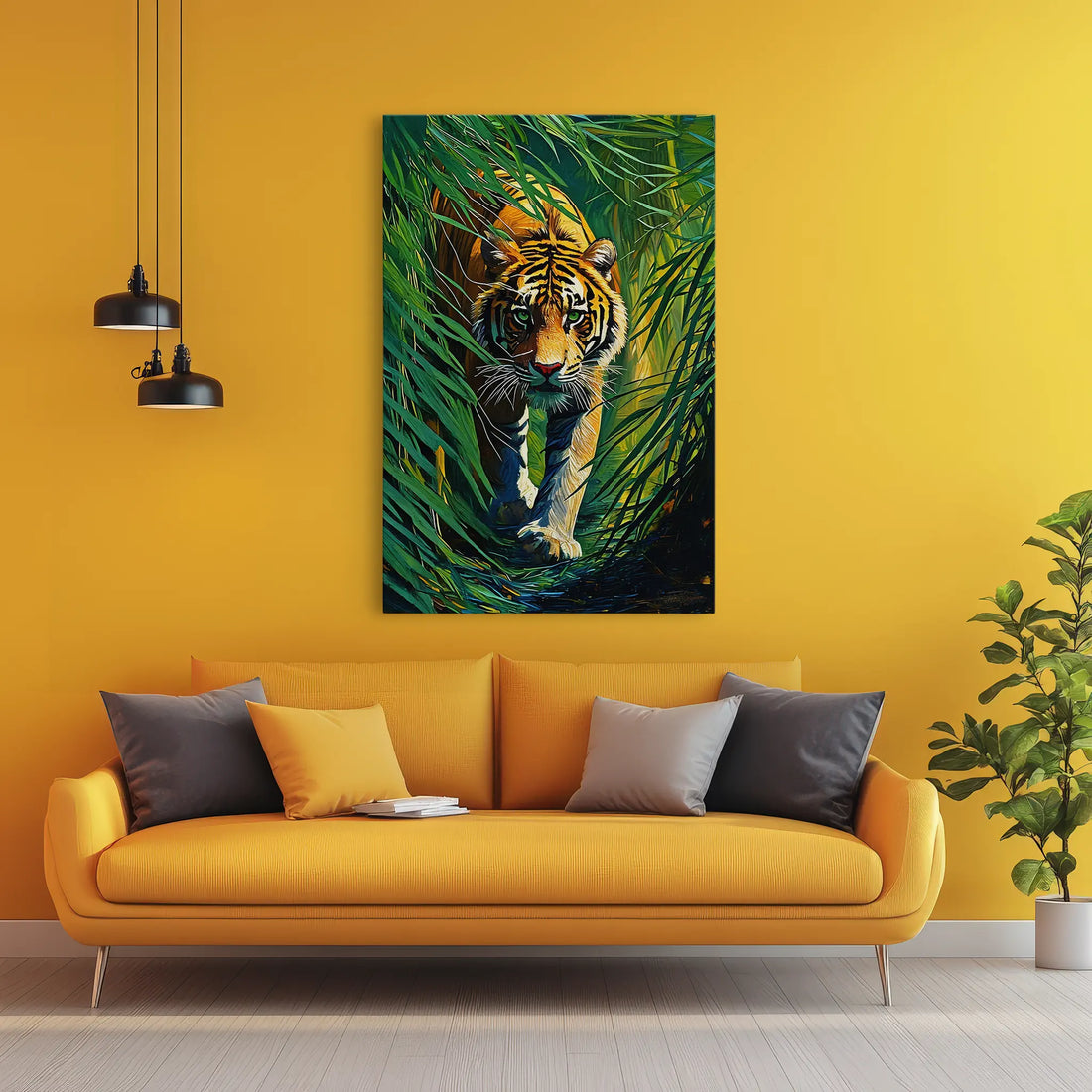 Tiger Emerging from Jungle Giclée Print 231061 Visual Wall Art AR2:3V Giclée Print