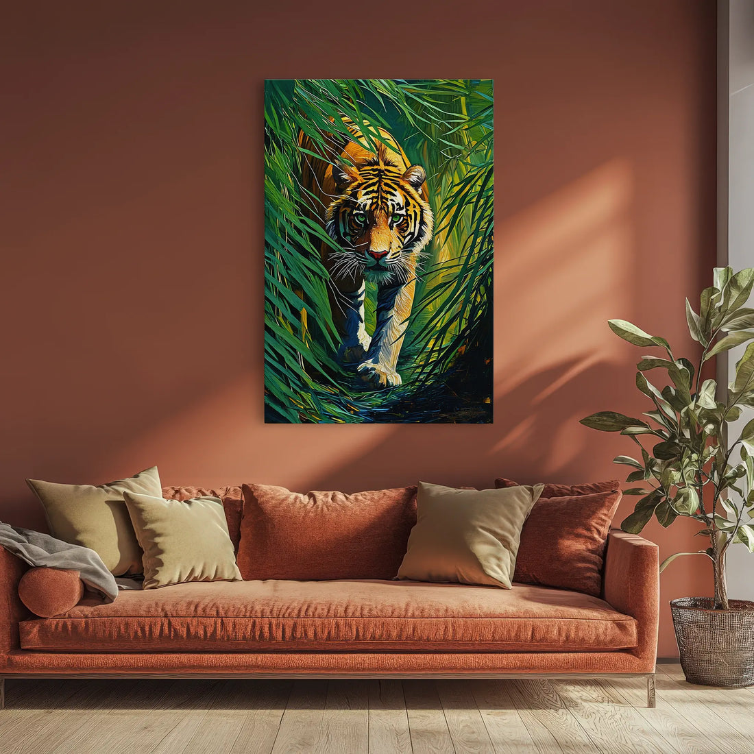Tiger Emerging from Jungle Giclée Print 231061 Visual Wall Art AR2:3V Giclée Print