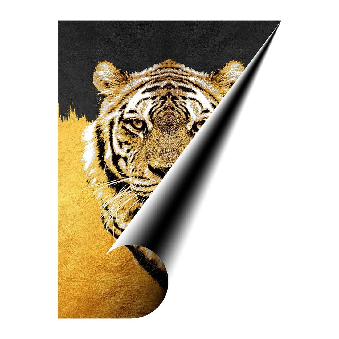 Tiger Portrait Gold Giclée Print 34918 Giclée Rolled Canvas Print Visual Wall Art