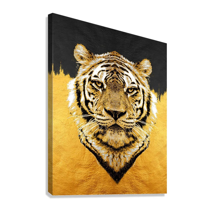 Tiger Portrait Gold Giclée Print 34918 Giclée Stretched Canvas Print Visual Wall Art