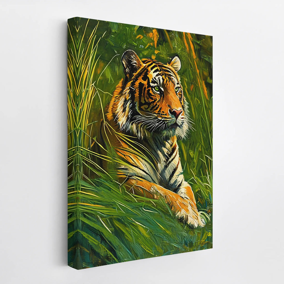 Tiger Resting in Sunlit Grass Giclée Print 231062 Visual Wall Art AR2:3V Giclée Print