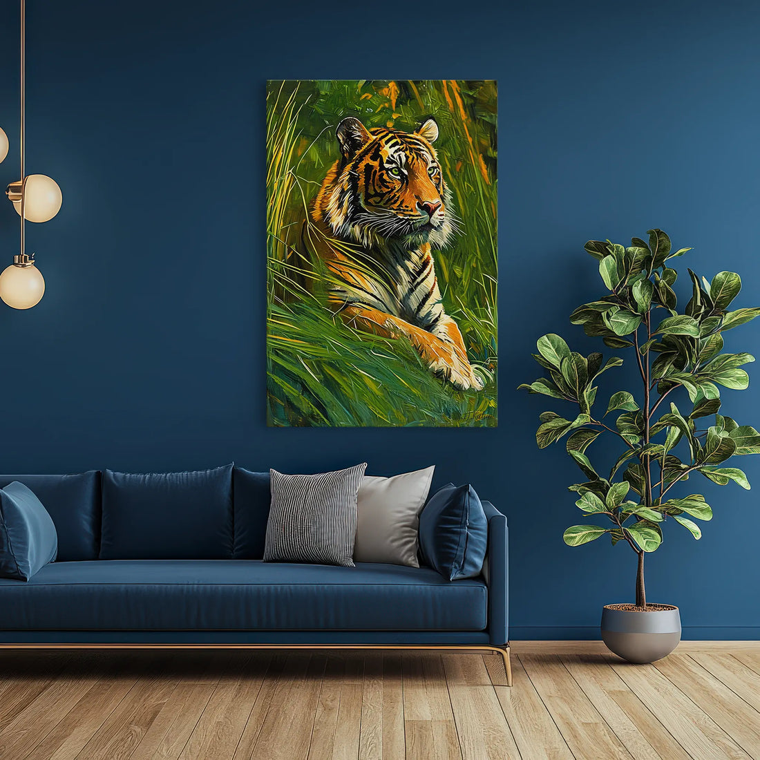 Tiger Resting in Sunlit Grass Giclée Print 231062 Visual Wall Art AR2:3V Giclée Print