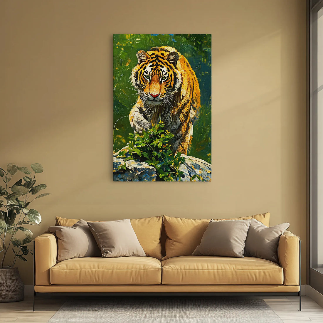 Tiger at the Threshold Stepping Onto Giclée Print 231060 Visual Wall Art AR2:3V Giclée Print