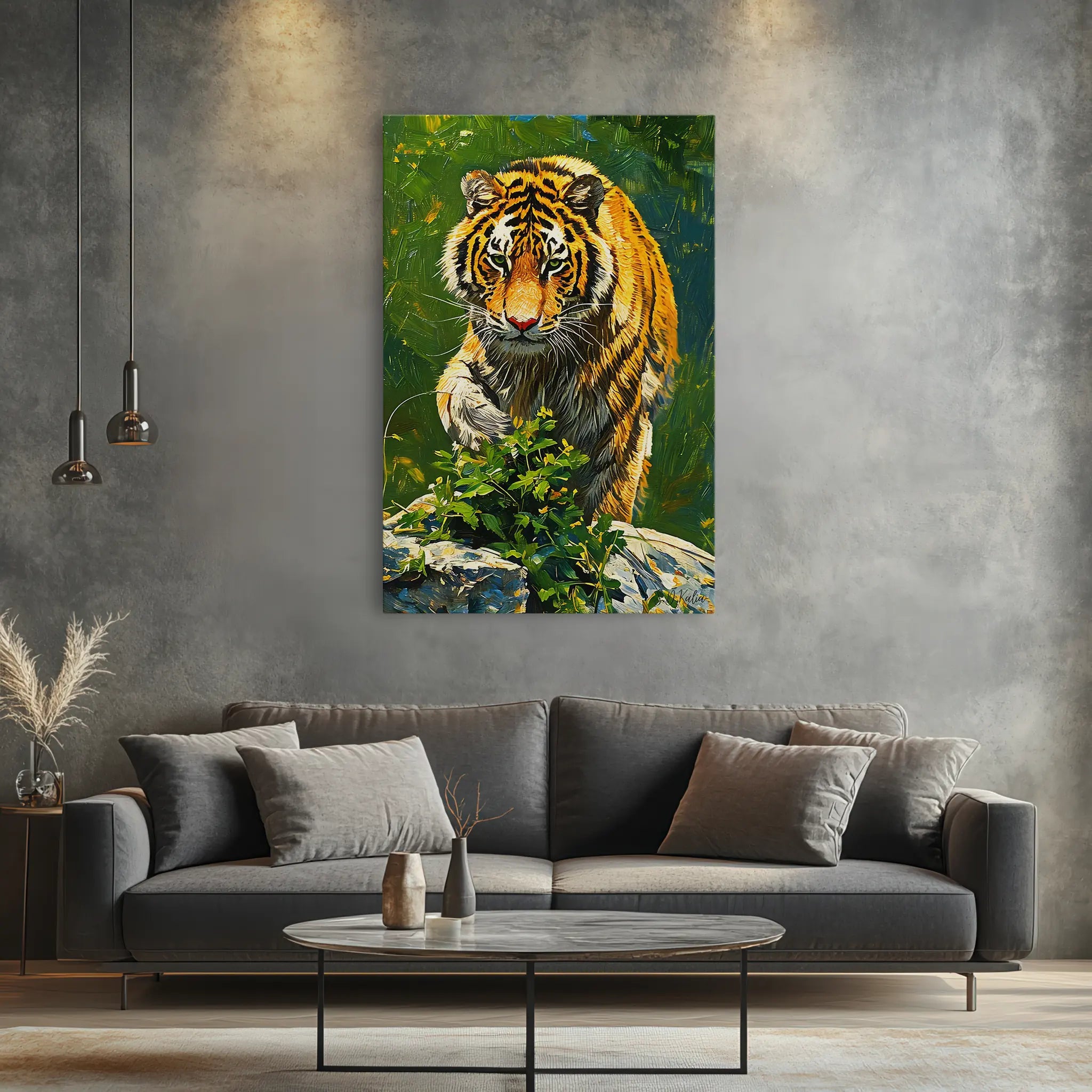 Tiger at the Threshold Stepping Onto Giclée Print 231060 Visual Wall Art AR2:3V Giclée Print