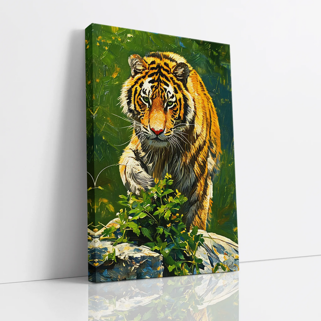 Tiger at the Threshold Stepping Onto Giclée Print 231060 Visual Wall Art AR2:3V Giclée Print