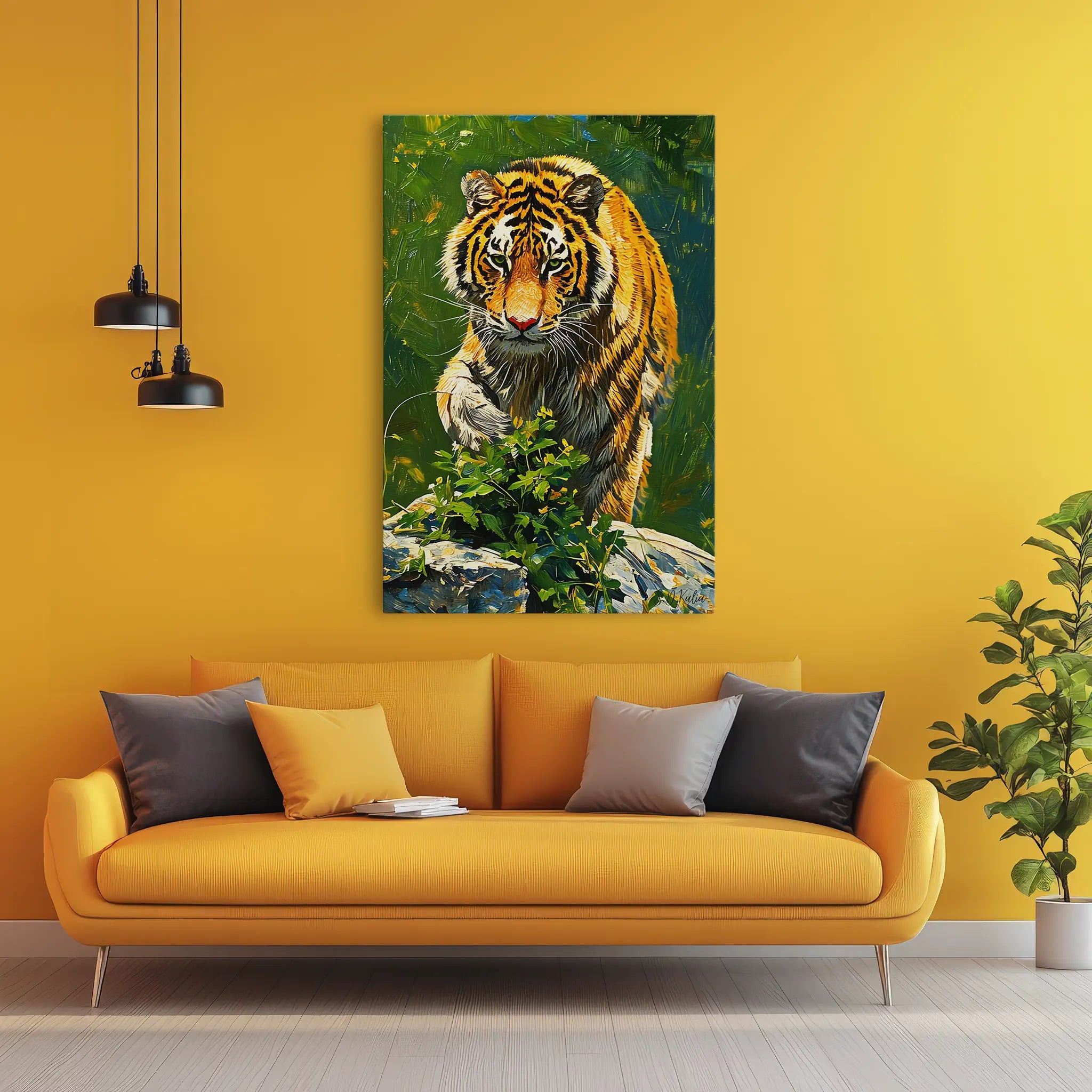 Tiger at the Threshold Stepping Onto Giclée Print 231060 Visual Wall Art AR2:3V Giclée Print