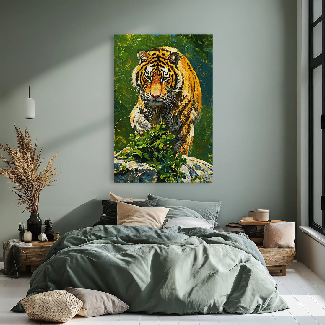 Tiger at the Threshold Stepping Onto Giclée Print 231060 Visual Wall Art AR2:3V Giclée Print
